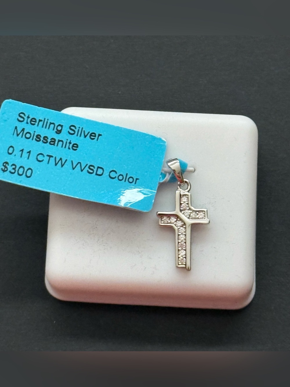 Moissanite Cross Pendant - 925 Sterling Silver
